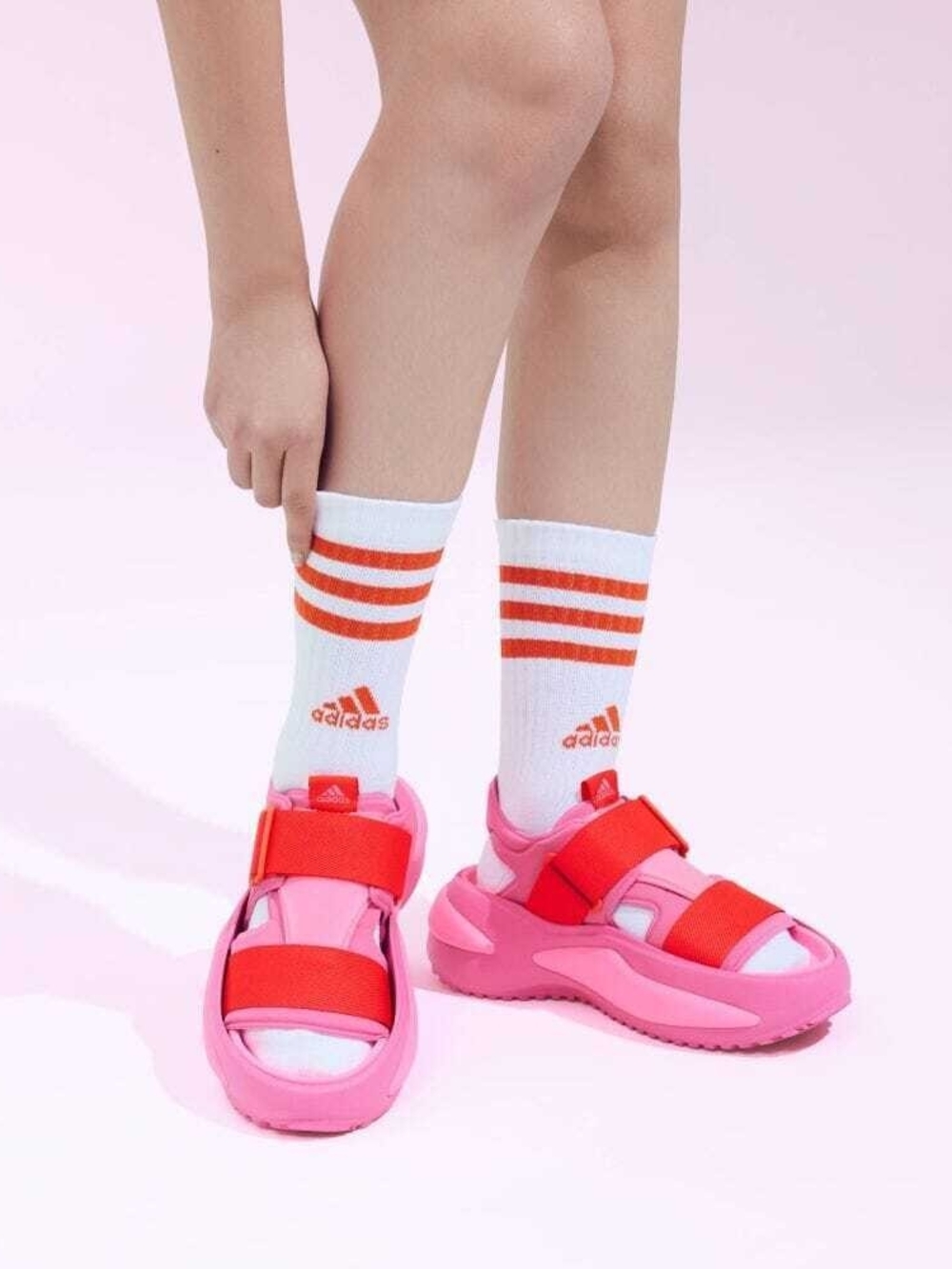Adidas Pink & Red Sport Sandals